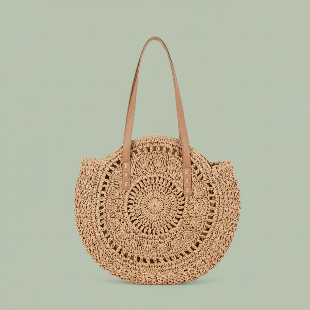 The Soleil Woven Circle Tote